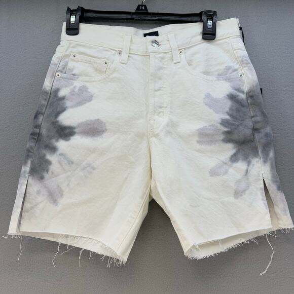 Edwin Denim Shorts Women's 26 (2) White Tie dye CAI Shorts Button Fly NWT - Picture 6 of 15
